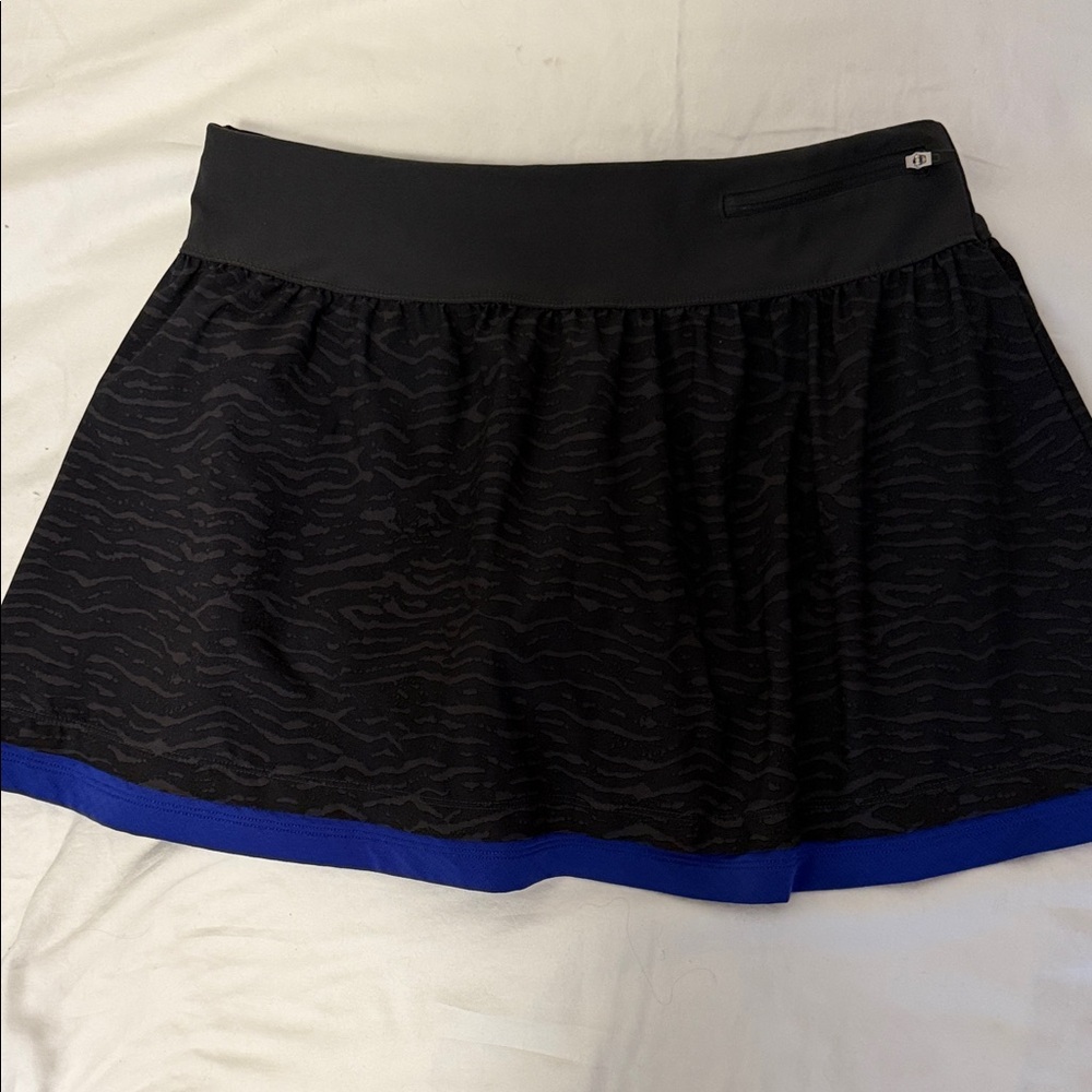 Lucy Black Mini Skirt with Blue Trim